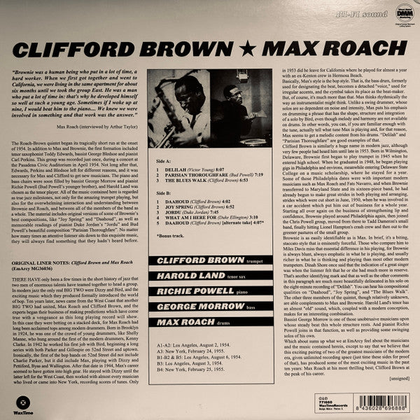 Clifford Brown & Max Roach* : Clifford Brown & Max Roach (LP, Album, RE, 180)