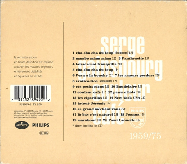 Serge Gainsbourg : Couleur Café (CD, Comp, RE, RM, O-c)