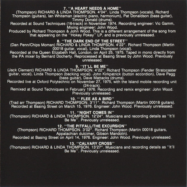 Richard Thompson : (Guitar, Vocal) A Collection Of Unreleased And Rare Material 1967-1976 (CD, RE)