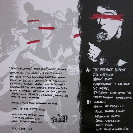 Brutal Knights : Feast Of Shame (LP, Album, Ltd, Num, Gre)