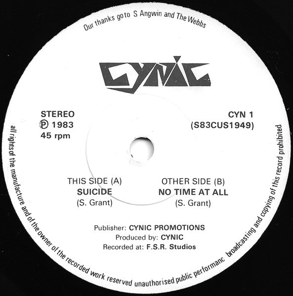 Cynic (5) : Suicide (7")