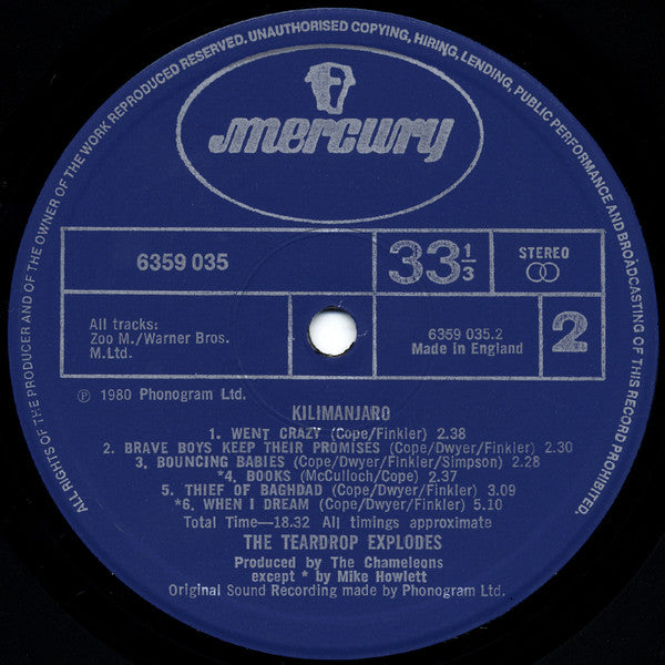 The Teardrop Explodes : Kilimanjaro (LP, Album, Rep)