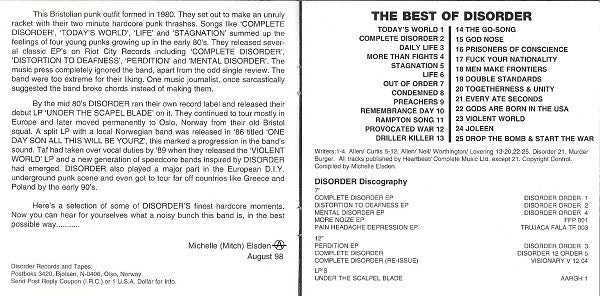 Disorder (3) : The Best Of ... Disorder (CD, Comp)