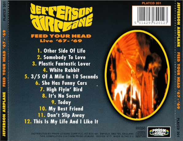Jefferson Airplane : Feed Your Head : Live '67 - '69 (CD, Comp, RE)