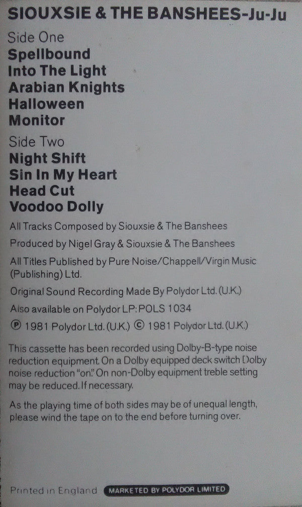 Siouxsie And The Banshees* : Juju (Cass, Album)