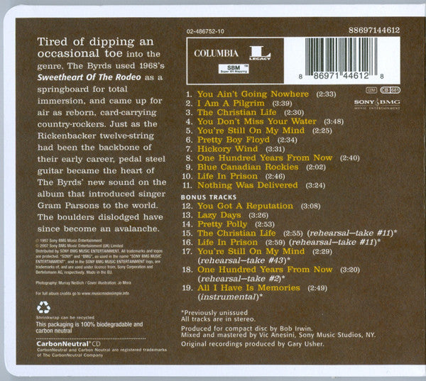 The Byrds : Sweetheart Of The Rodeo (CD, Album, RE, RM, SBM)