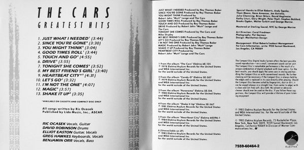 The Cars : The Cars Greatest Hits (CD, Comp, RE)
