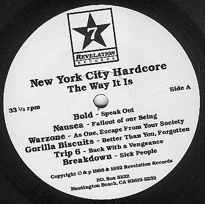 Various : New York City Hardcore (The Way It Is) (LP, Comp, RE, Bla)