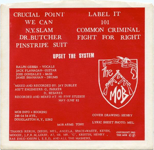 The Mob (5) : Upset The System (7", EP, RE)