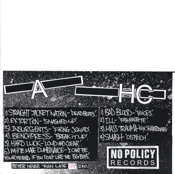 Various : AxHC Australia's Hardcore Compilation (7", Comp, Ltd, Num, W/Lbl)