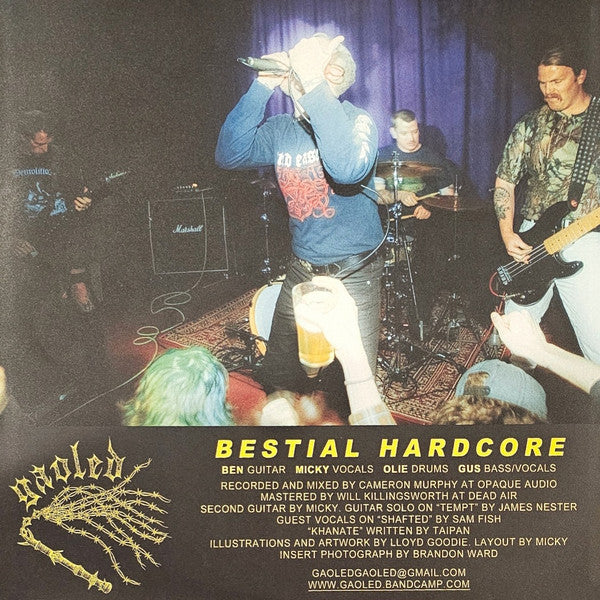 Gaoled : Bestial Hardcore  (LP, Album, Ltd, Yel)