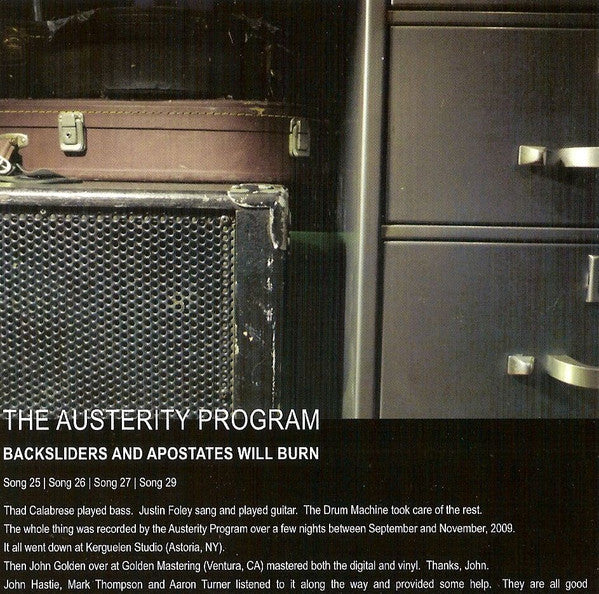 The Austerity Program : Backsliders And Apostates Will Burn (CD, EP, Pap)