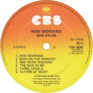 Bob Dylan : New Morning (LP, Album, RE)