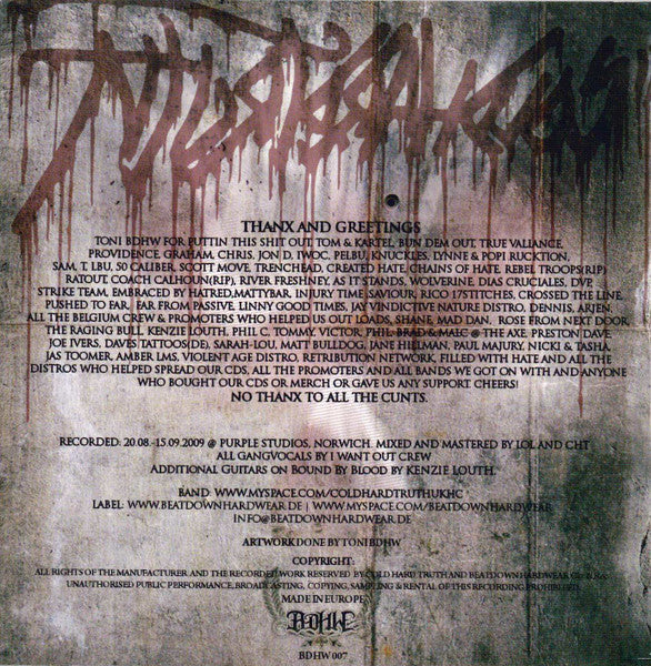 Cold Hard Truth : Deliver The Fear (CD, Album)