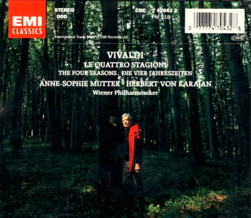 Vivaldi* - Anne-Sophie Mutter, Herbert Von Karajan, Wiener Philharmoniker : Le Quattro Stagioni = The Four Seasons = Die Vier Jahreszeiten (CD, Album, RE, RM)