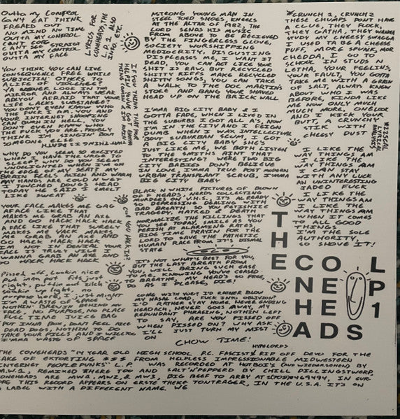 The Coneheads : L​.​P​.​1. Aka 14 Year Old High School PC​-​Fascist Hype Lords Rip Off Devo For The Sake Of Extorting $​$​$ From Helpless Impressionable Midwestern Internet Peoplepunks L​.​P​. (LP, Comp, RP)