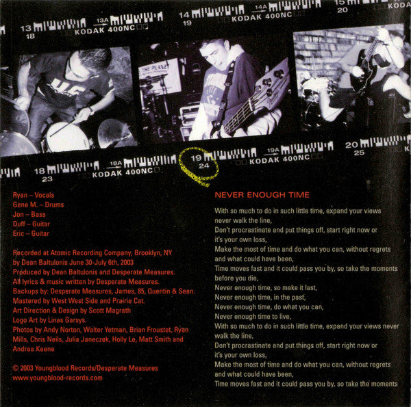 Desperate Measures (2) : Never Enough Time (CD, Album)