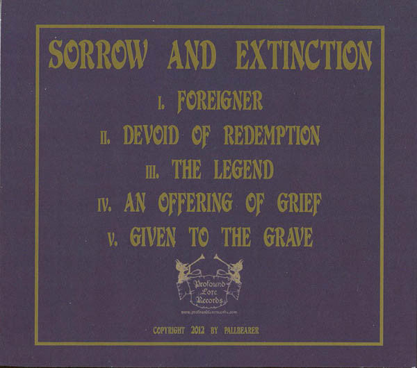 Pallbearer : Sorrow And Extinction (CD, Album)