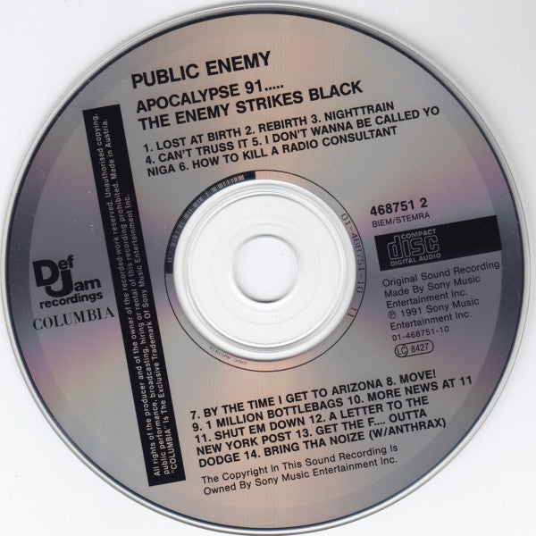 Public Enemy : Apocalypse 91... The Enemy Strikes Black (CD, Album)