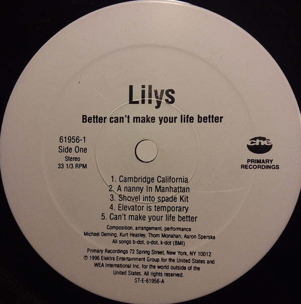 Lilys : Better Can't Make Your Life Better (LP, Album)