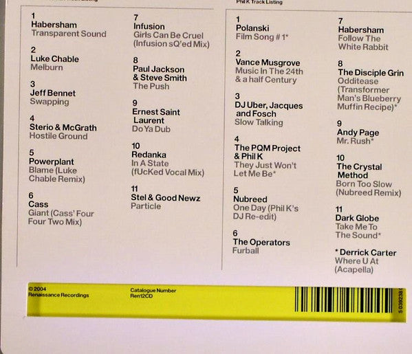 Dave Seaman & Phil K : Renaissance Presents The Therapy Sessions (2xCD, Comp, Mixed, Sup)