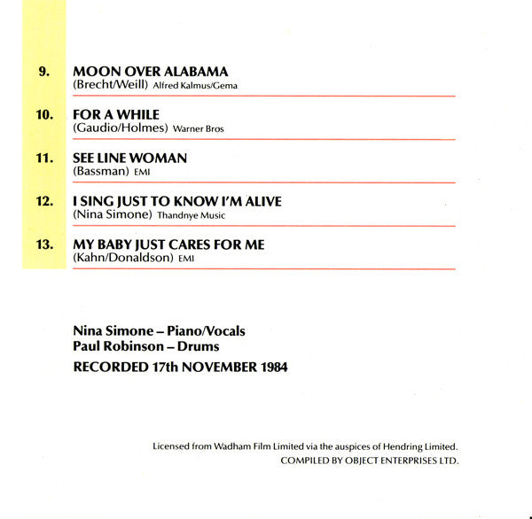 Nina Simone : Live At Ronnie Scotts (CD, Album, RE, RM)