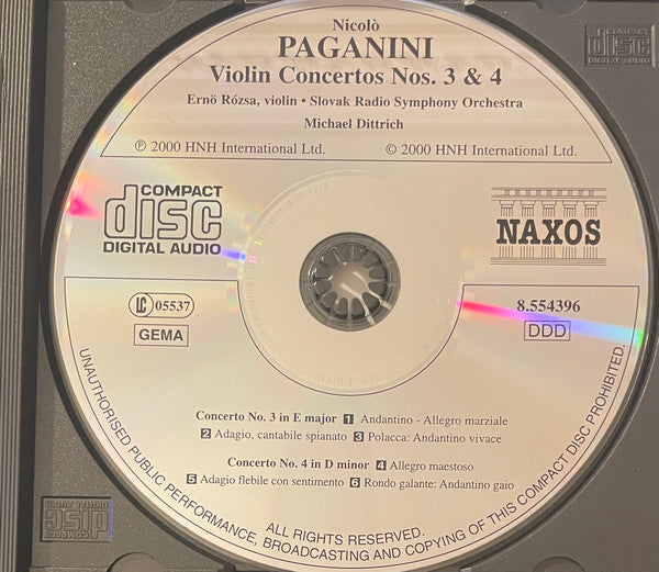 Paganini* - Ernö Rózsa, Slovak Radio Symphony Orchestra, Michael Dittrich : Violin Concertos Nos. 3 & 4 (CD, Album)
