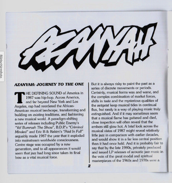 Azanyah : The One (CD, Album, RE)