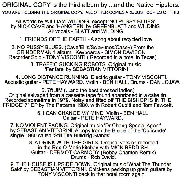 ...And The Native Hipsters : Original Copy (CD)