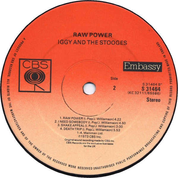 Iggy And The Stooges* : Raw Power (LP, Album, RE)