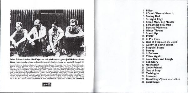 Minor Threat : Complete Discography (CD, Comp, RE, RM)