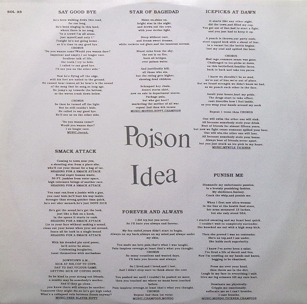 Poison Idea : Blank Blackout Vacant (LP, Album)