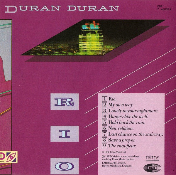 Duran Duran : Rio (CD, Album, RE, EMI)