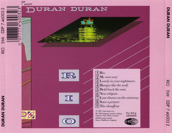 Duran Duran : Rio (CD, Album, RE, EMI)