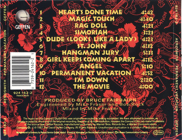 Aerosmith : Permanent Vacation (CD, Album, RSA)