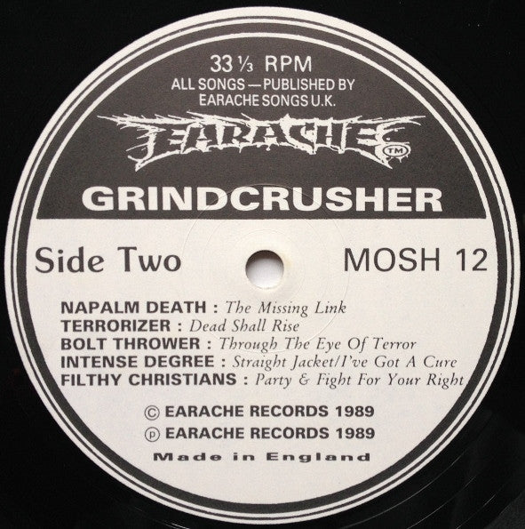 Various : Grindcrusher - The Earache Sampler (LP, Comp, Smplr)