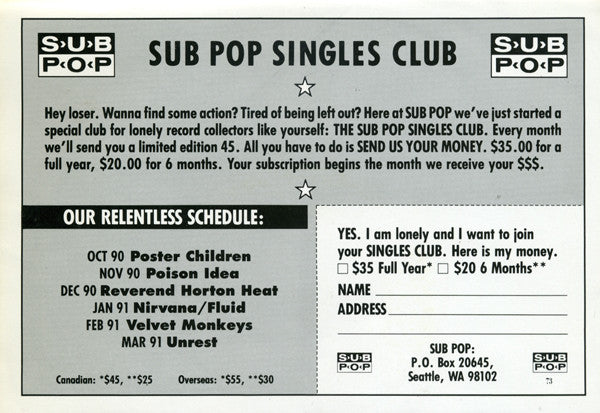 Nirvana : Sliver (7", Single)