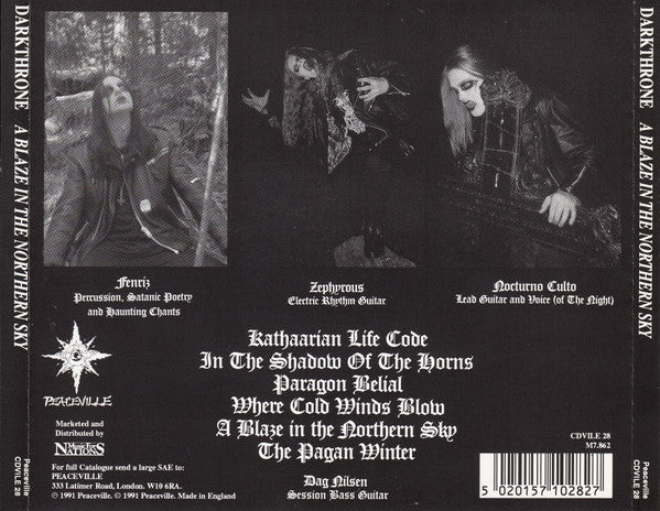 Darkthrone : A Blaze In The Northern Sky (CD, Album, RE)