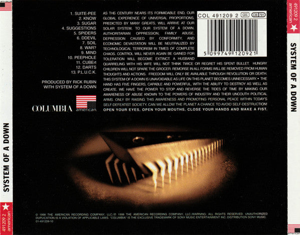 System Of A Down : System Of A Down (CD, Album)