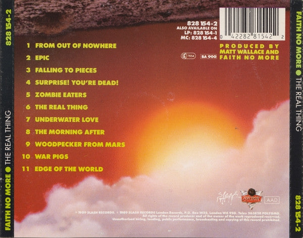 Faith No More : The Real Thing (CD, Album, RP)