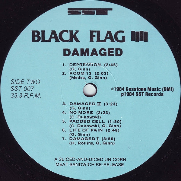 Black Flag : Damaged (LP, Album, RP, Bar)
