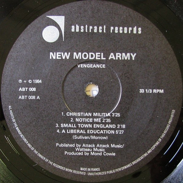 New Model Army : Vengeance (LP, Album)