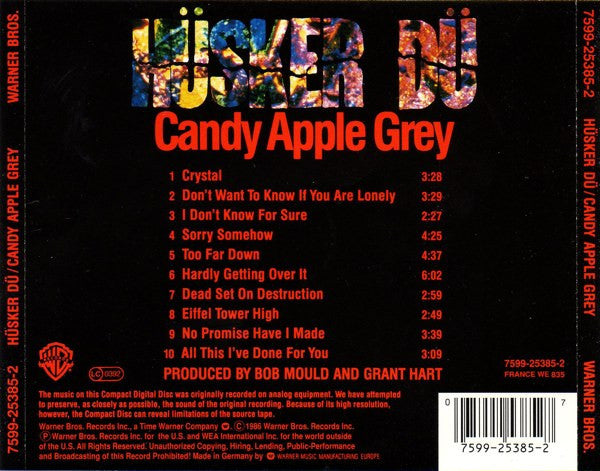 Hüsker Dü : Candy Apple Grey (CD, Album, RE)