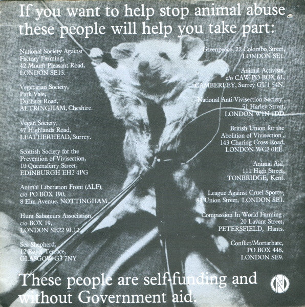 Conflict (2) : To A Nation Of Animal Lovers (7")