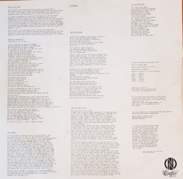 Conflict (2) : The Ungovernable Force (LP, Album, RP, £5.)