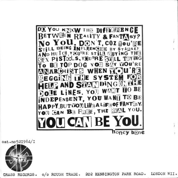 Honey Bane : You Can Be You (7")