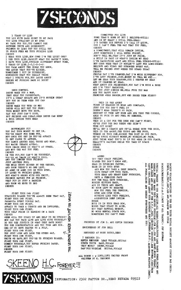 7 Seconds : Committed For Life E.P. (7", EP)