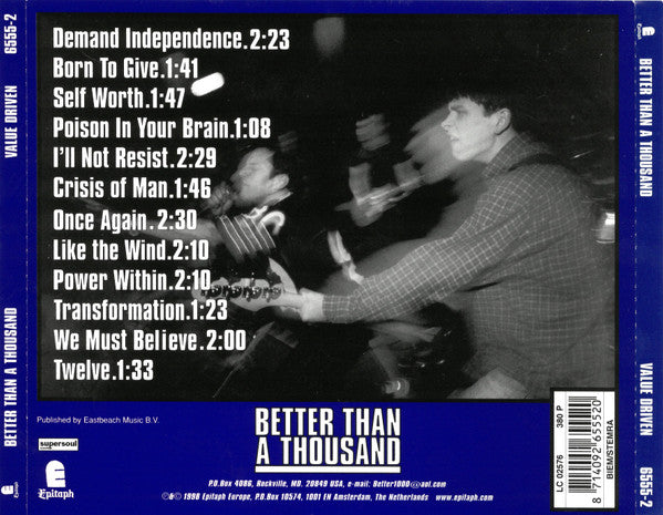Better Than A Thousand : Value Driven (CD, Album)