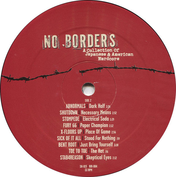 Various : No Borders (A Collection Of Japanese & American Hardcore) (LP, Comp)