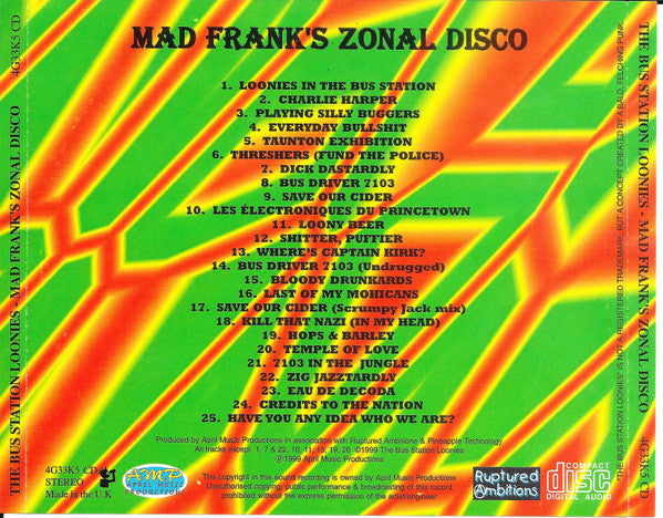 The Bus Station Loonies : Mad Frank's Zonal Disco (CD, Album)